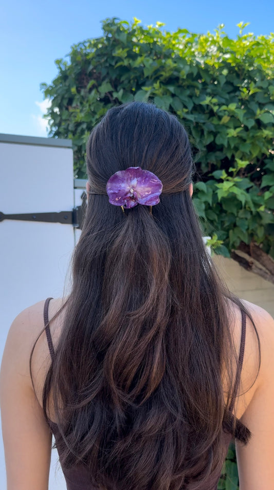 Purple Large Orchid Hair Comb