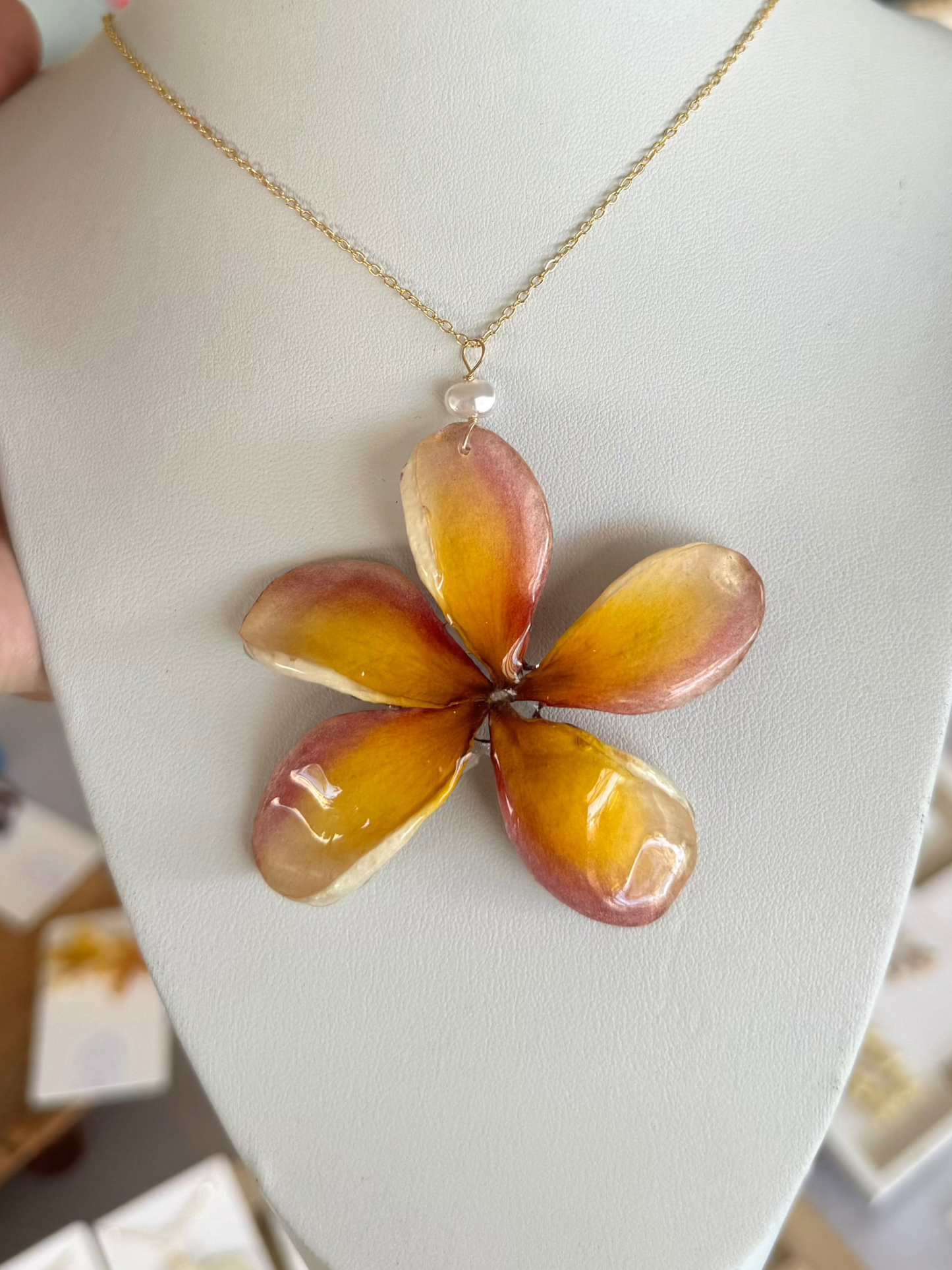 Sunset Plumeria Necklace