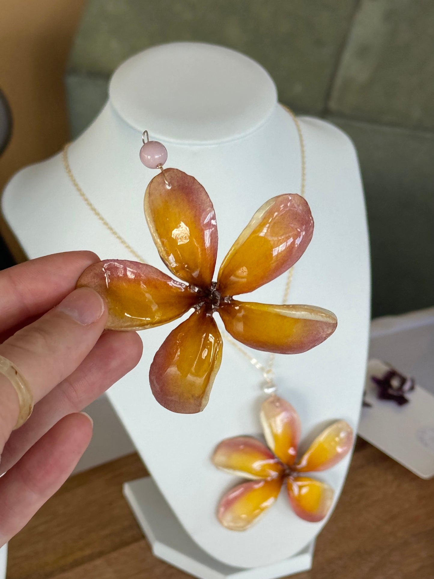 Sunset Plumeria Necklace