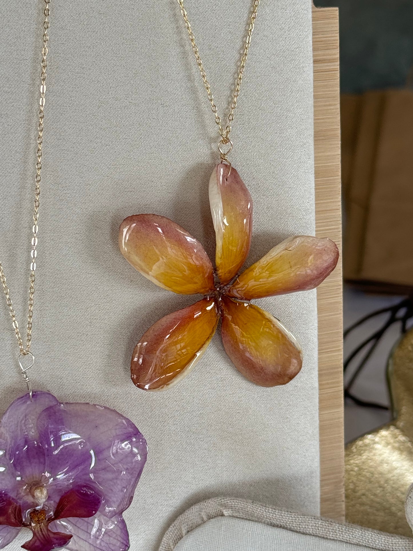 Sunset Plumeria Necklace