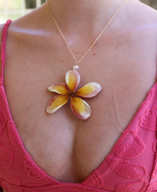 Sunset Plumeria Necklace