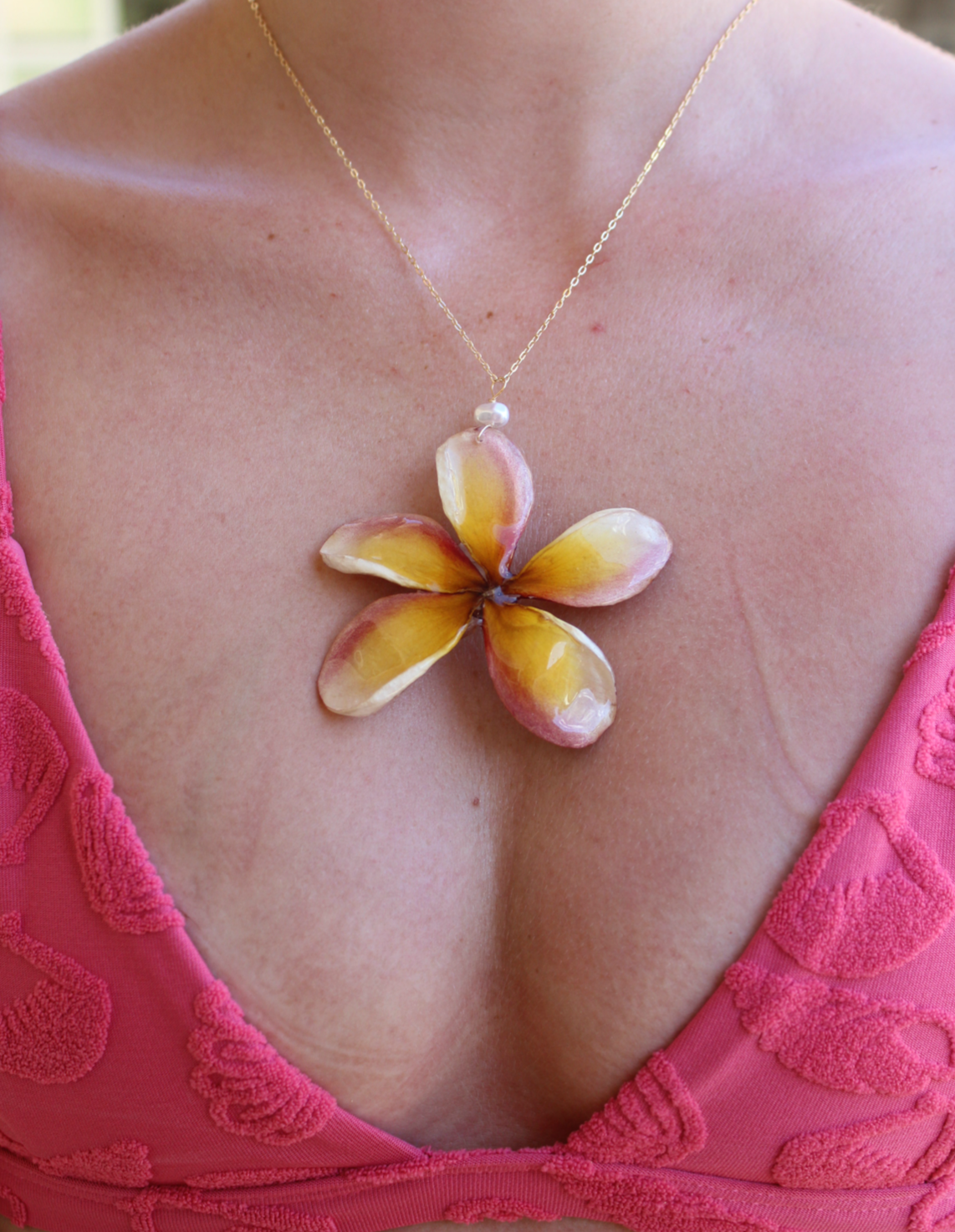 Sunset Plumeria Necklace