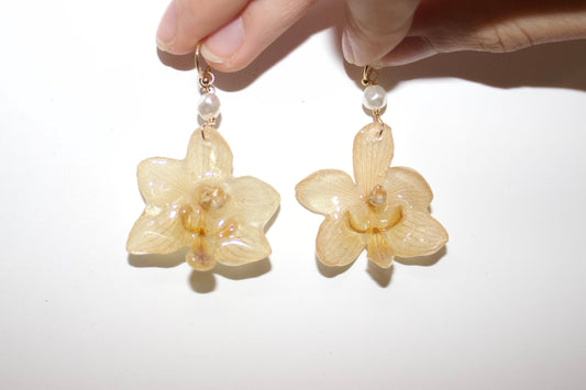 Yellow Super mini Orchid Dangles