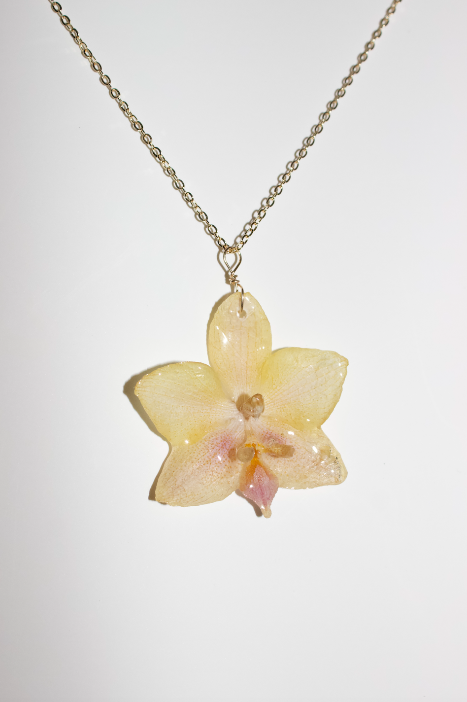 Yellow Small Orchid Necklace