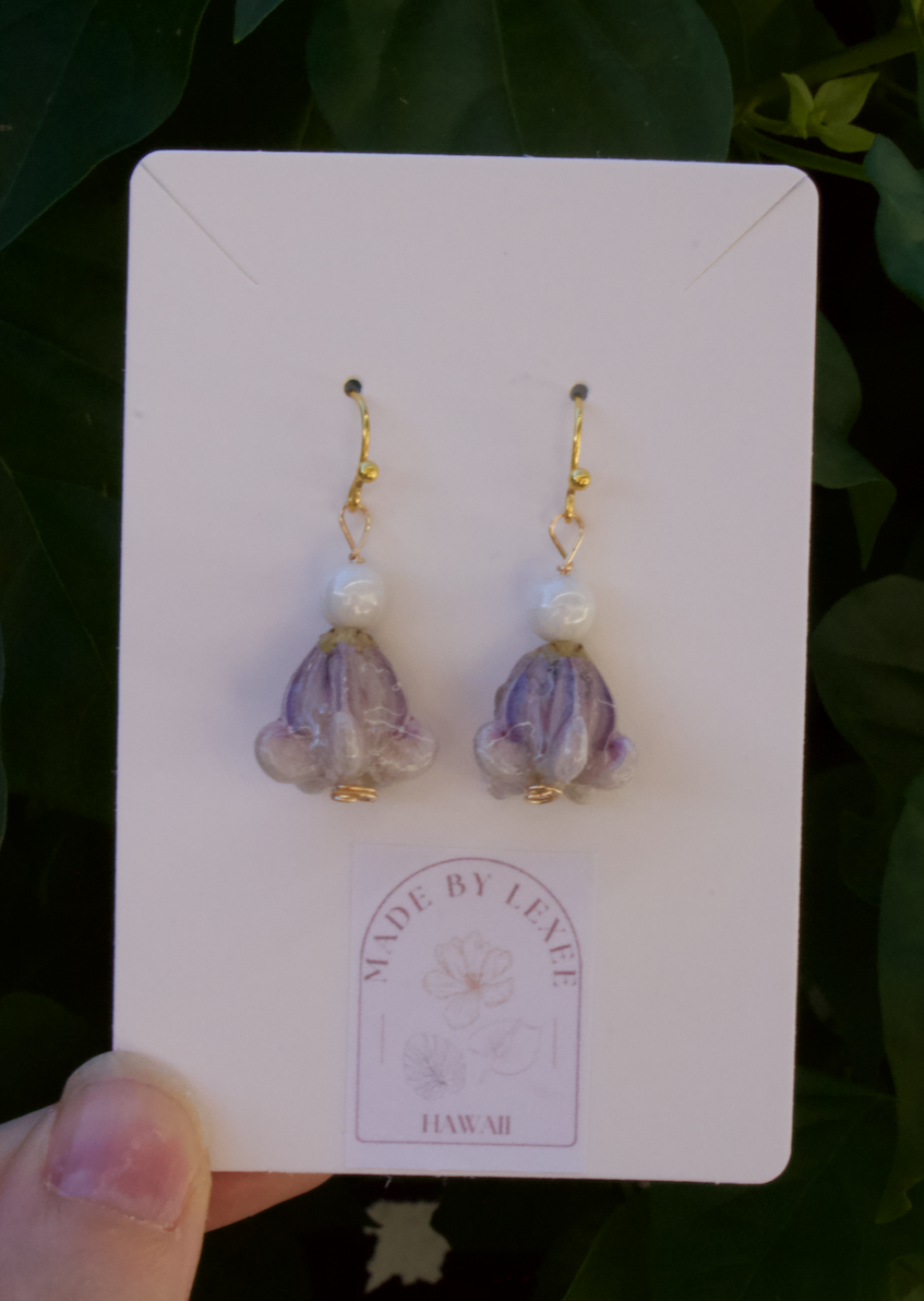 Purple Crown Flower Single Dangles