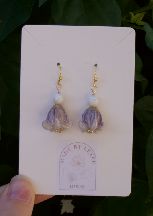 Purple Crown Flower Single Dangles