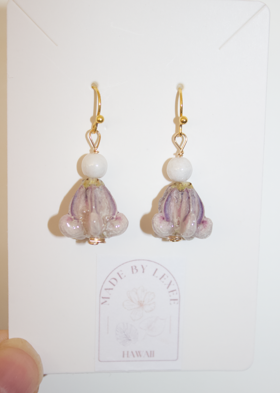 Purple Crown Flower Single Dangles